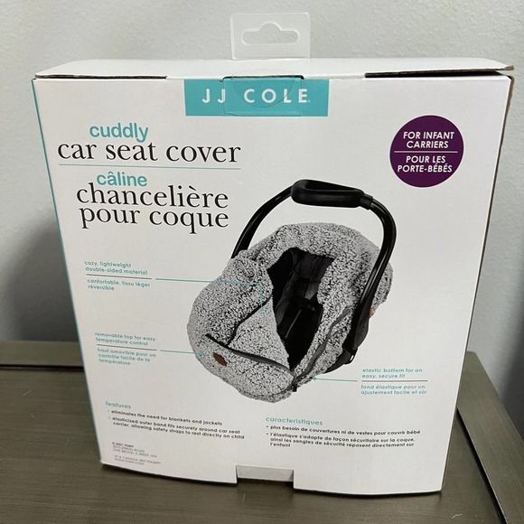 JJ Cole Cuddly Car Seat Cover Gray Baby Infant Carrier Winter Fall Protection - Picture 2 of 3